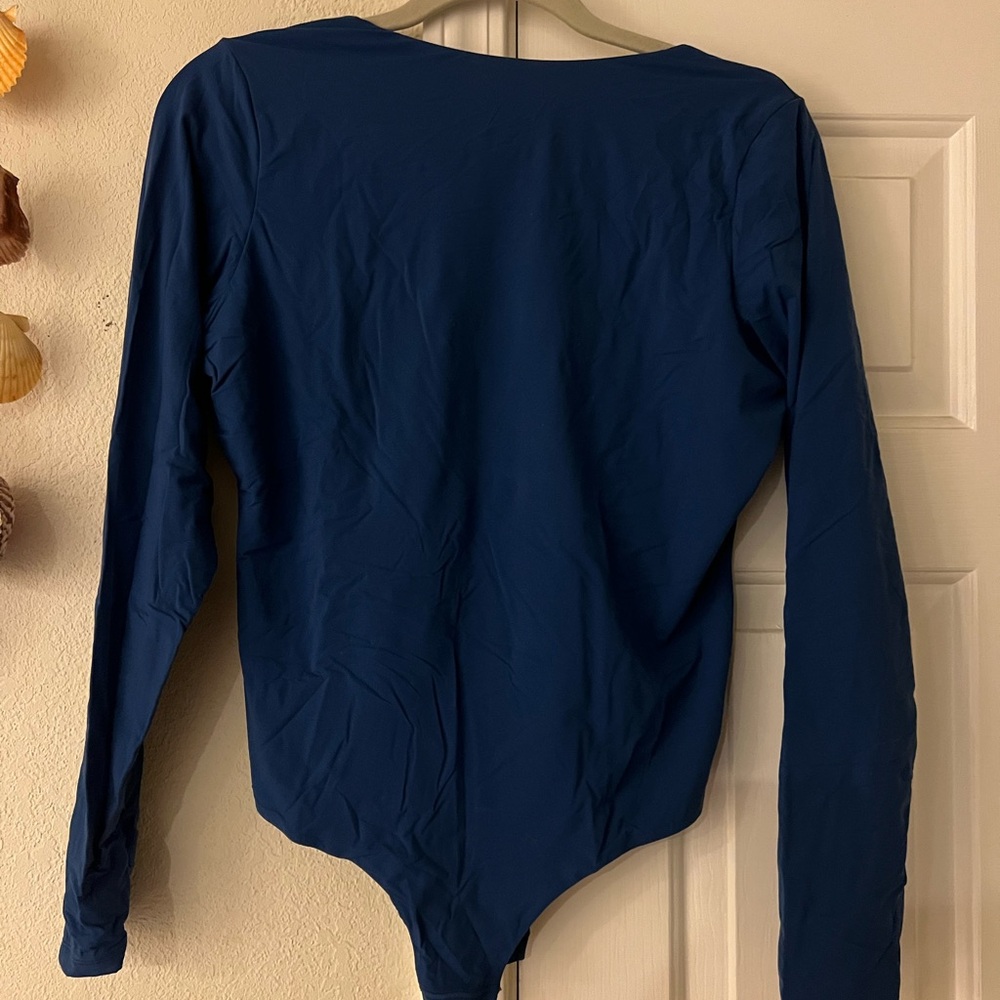 SKIMS Deep Blue Long Sleeve Bodysuit